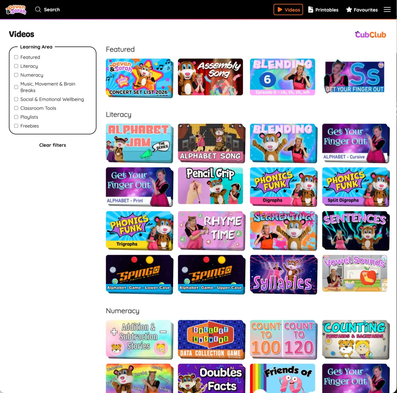 The video catalogue in the streaming platform